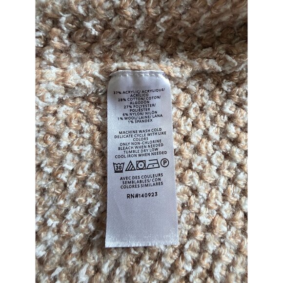 Loft Petites Womens Textured Knit Cardigan Beige Long Sleeve Sweater Size MP - Picture 6 of 8